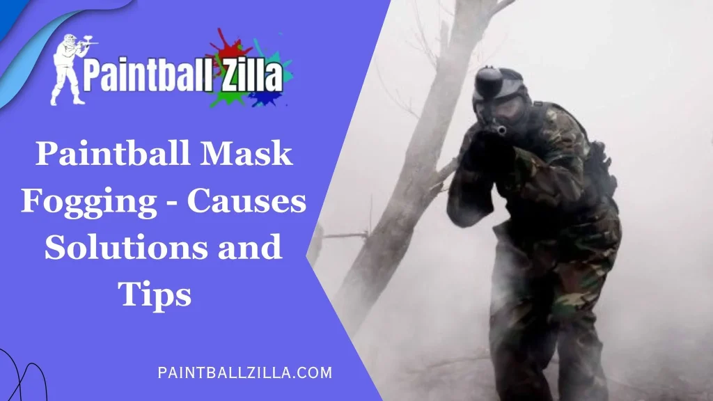 Paintball player wearing a mask with a built-in fan, ensuring clear vision and combating fogging during intense gameplay.